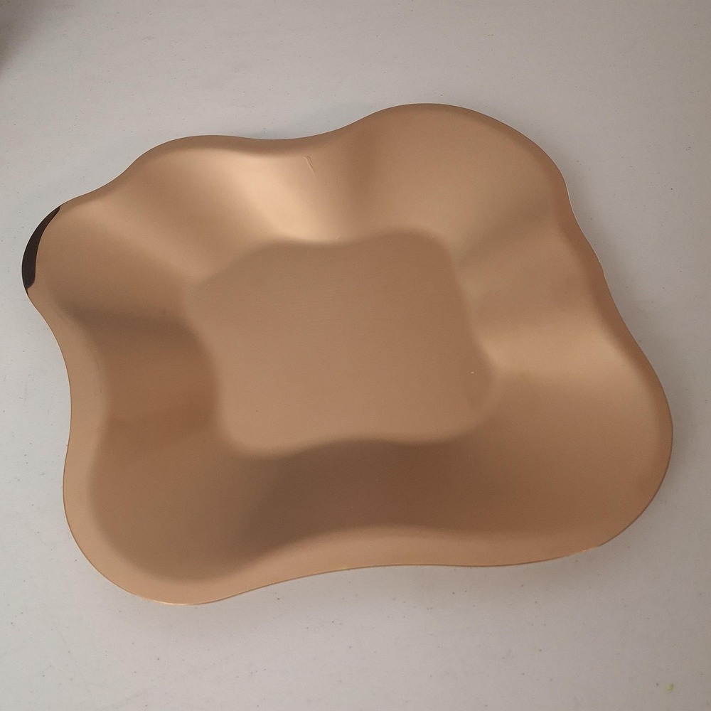 Iittala Rose Gold Metal Bowl 358mm Wavy Tray Centerpiece With Box Decor